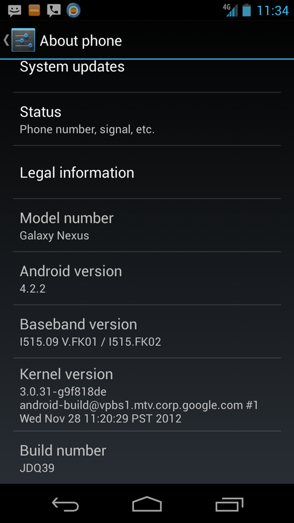 Verizon Galaxy Nexus I515 4.2.2 Jelly Bean Update