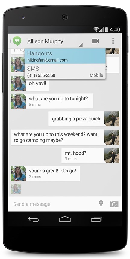 Android 4.4 KitKat Feature: Hangouts App